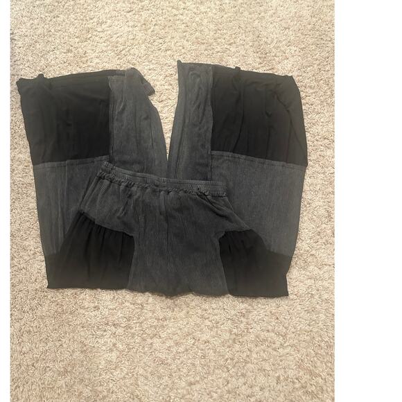 POL Women's Black and Gray Colorblock Wide Leg Pants Medium - Picture 2 of 2